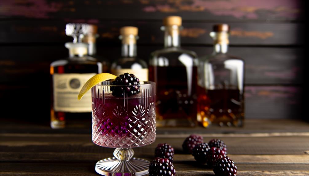 blackberry infused whisky sour cocktail